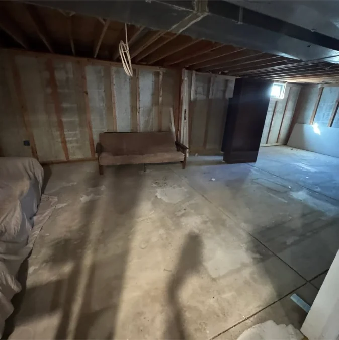Basement: Unfinished Storage to Finished Living Space - before